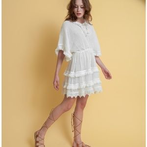 Place nationale LaMerne kaftan mini Bohemian dress